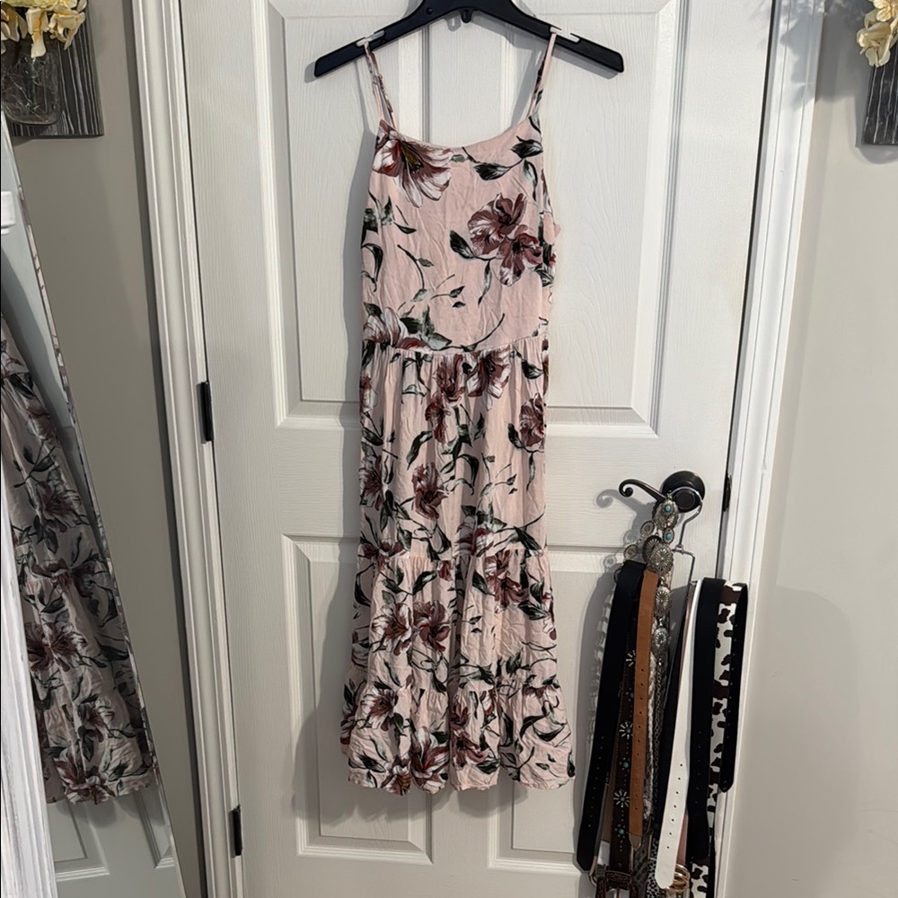 Floral Pink Sleeveless Dress